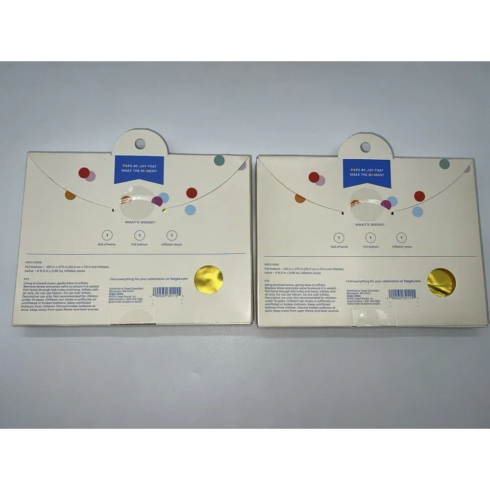 2 Packs of Spritz “one” Spellout Mylar Balloon Kits for 1st Birthdays in Gold